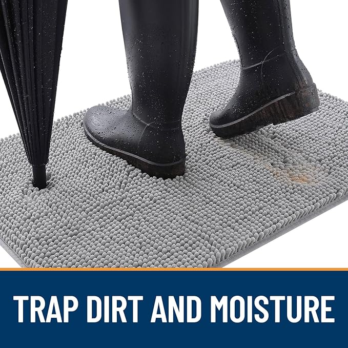 OLANLY Dog Door Mat for Muddy Paws 54x32, Super Absorbent Chenille Mud Mat | - Image 2