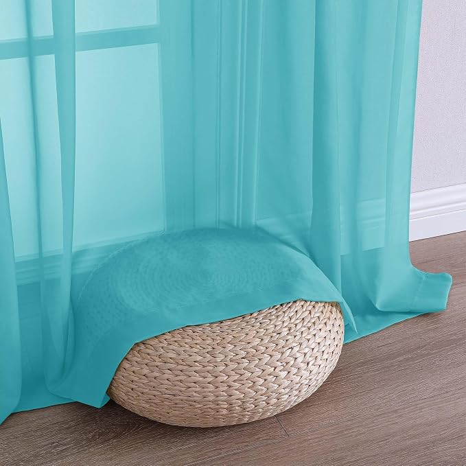 Turquoise Bedroom Curtains 2 Panel Sets 96 Inch Length, 59 Inch Extra Wide - Image 5