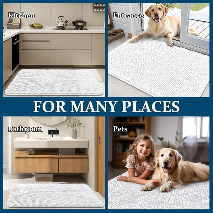 OLANLY Dog Door Mat for Muddy Paws 70x46, Super Absorbent Chenille Mud Mat | - Image 8