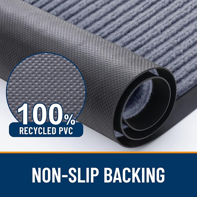 OLANLY Front Door Mat 71x34, Waterproof Heavy-Duty Indoor Outdoor Doormat | Ash - Image 3