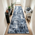 Rugflix 2'6"x10' Runner Rug for Hallway, Washable Navy Blue Long Runners | by RugflixAreaRugs