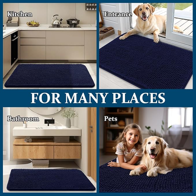 OLANLY Dog Door Mat for Muddy Paws 47x17, Super Absorbent Chenille Mud Mat | - Image 8