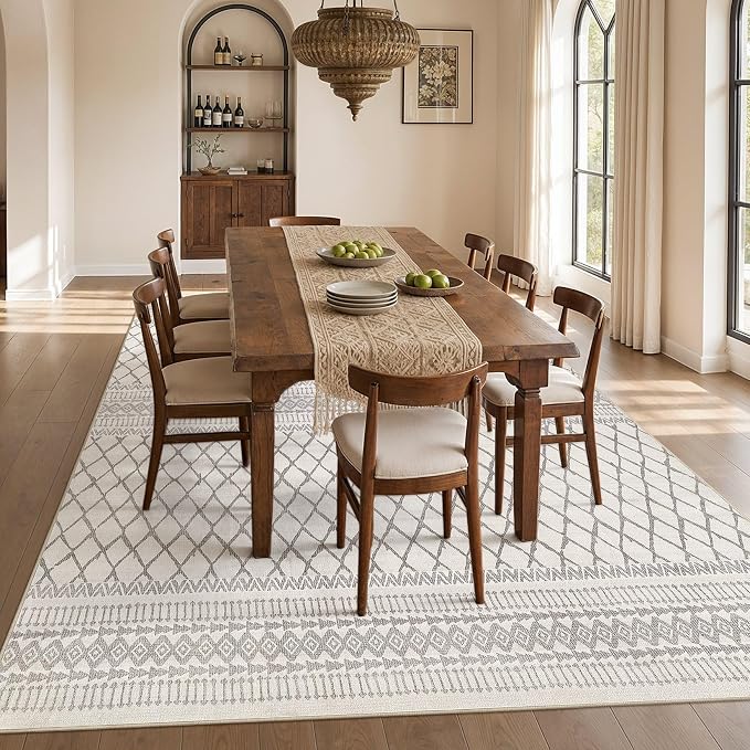 cotiled Boho 8x10 Area Rugs for Living Room: Large Moroccan Washable Rug | - Image 7