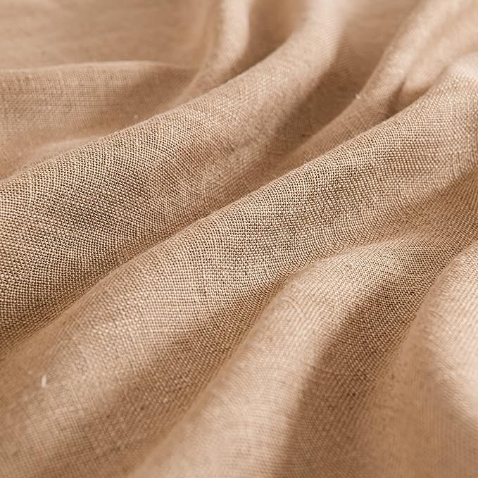 MIULEE Brown Linen Curtains 37x72 Inch Length 2 Panels | Window Drapes - Image 4