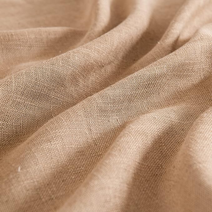 MIULEE Brown Linen Curtains 52x72 Inch - Image 4