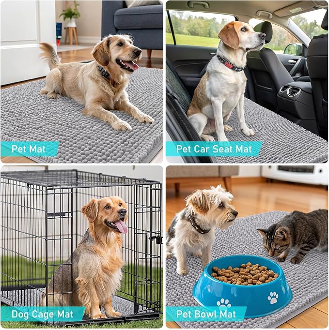 OLANLY Dog Door Mat for Muddy Paws 30x20, Super Absorbent Chenille Mud Mat | - Image 7
