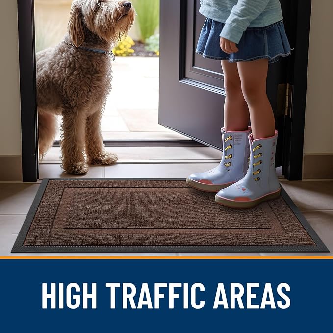 OLANLY Front Door Mat Outside 47x23, All-Season Heavy-Duty Rubber Doormat | - Image 6