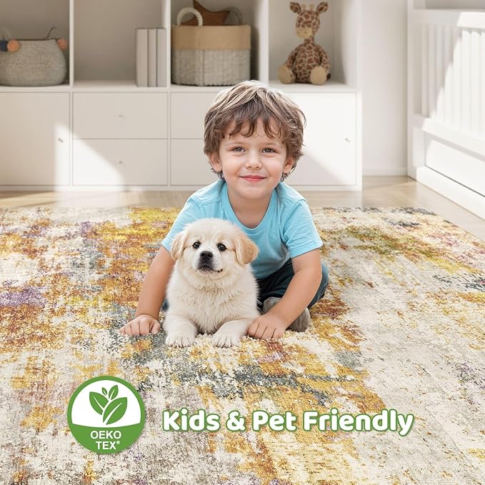 LOONGRUG 8x10 Area Rugs Washable Large Neutral Modern Living Room Rug | - Image 7