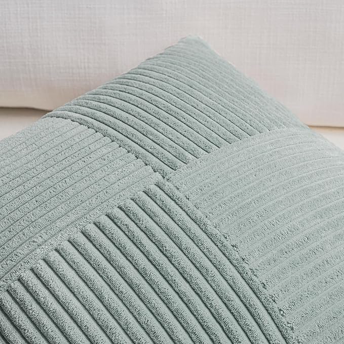 Fancy Homi 2 Packs Grey Blue Lumbar Decorative Throw Pillow Covers 14x22 Inch - Image 3