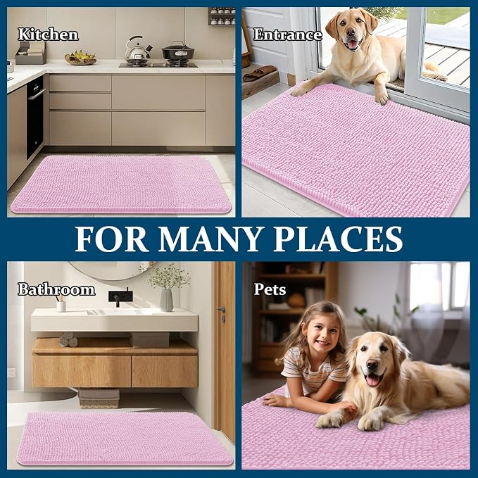 OLANLY Dog Door Mat for Muddy Paws 47x32, Super Absorbent Chenille Mud Mat | - Image 8