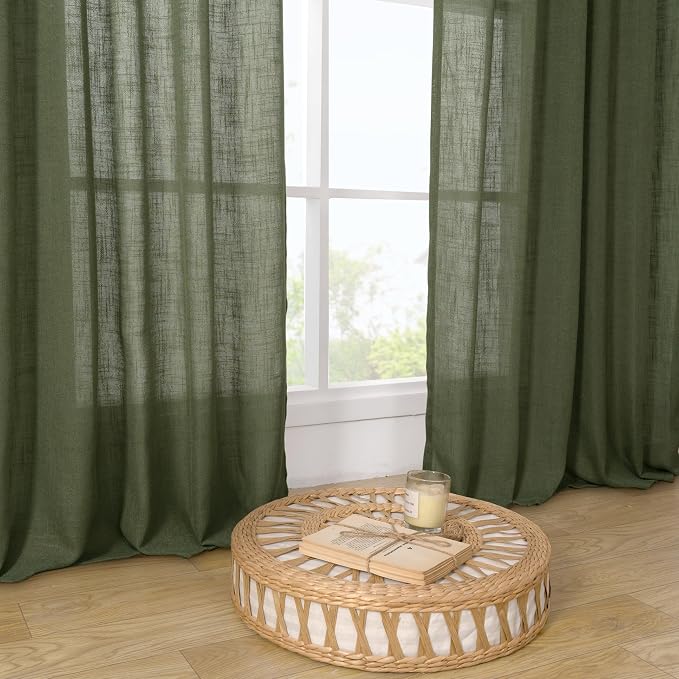 Linen Semi Sheer Curtains 72 Inches Long - Image 9