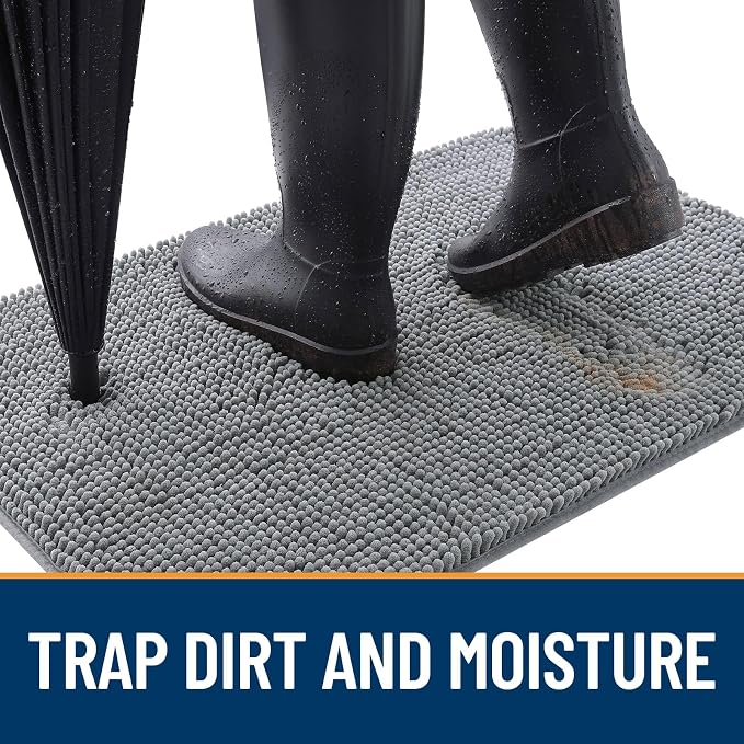 OLANLY Dog Door Mat for Muddy Paws 47x32, Super Absorbent Chenille Mud Mat | - Image 2
