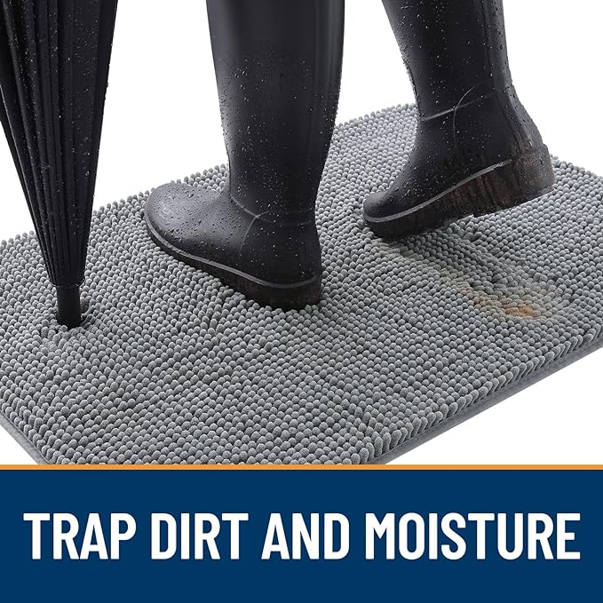 OLANLY Dog Door Mat for Muddy Paws 59x35, Super Absorbent Chenille Mud Mat | - Image 2