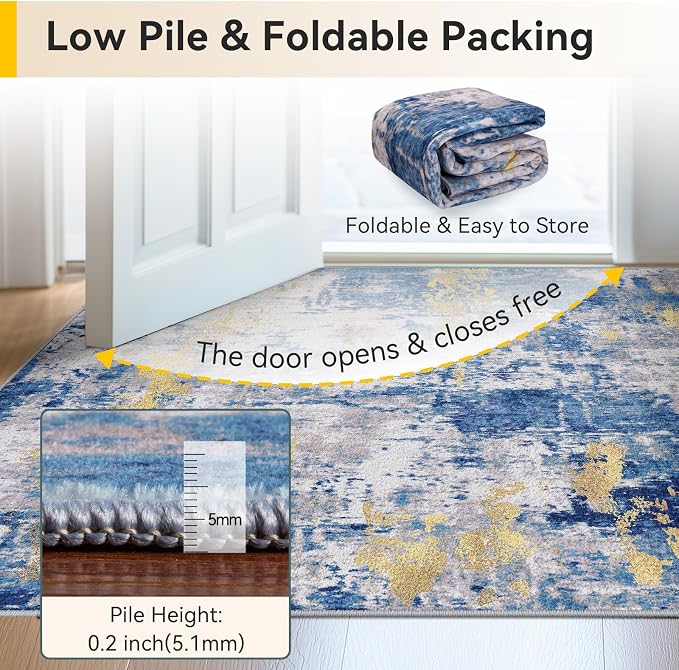 RELEANY Washable Square 7'x7' Area Rug - Image 4