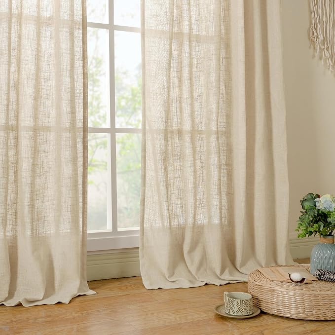 Light Filtering Linen Curtains 68 inches Long - Image 9