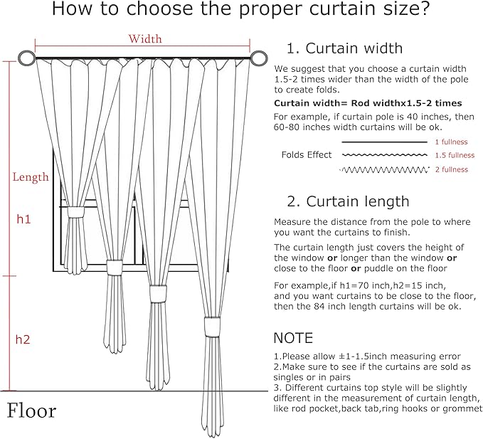 Vision Home Blue Gray Pinch Pleated Full Blackout Curtains Linen Blended Room - Image 3