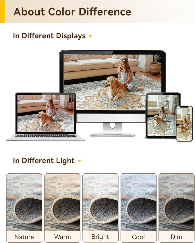 RELEANY Washable Area Rug, Runner 2'6"x12', Water Repellent, Pet Friendly - Image 6