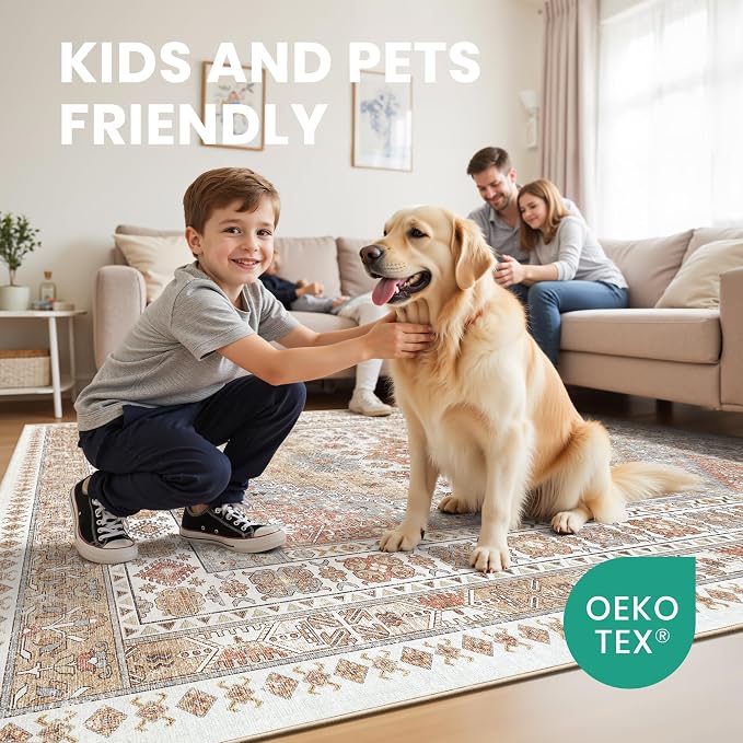3x5 Area Rug Ultra Soft Washable Rug, Non Slip Area Rug Indoor Entrance - Image 7