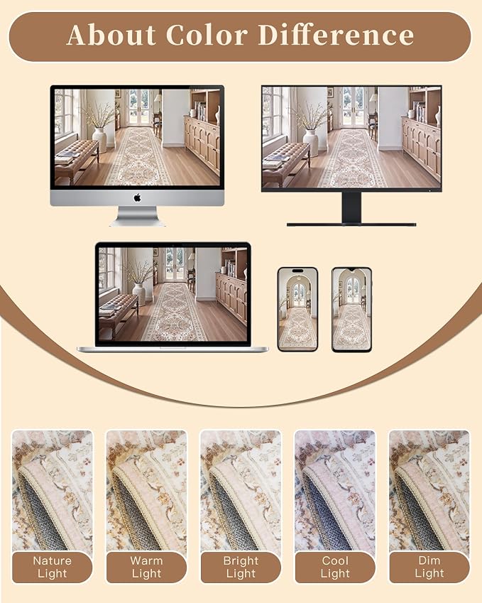 Madane Washable Runner Rugs 2x10 Long - Image 9