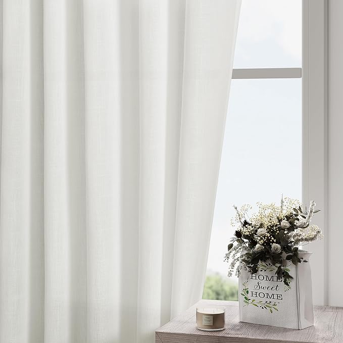 Extra Long Off White Curtains 105 inches Long 2 Panels Set - Image 2