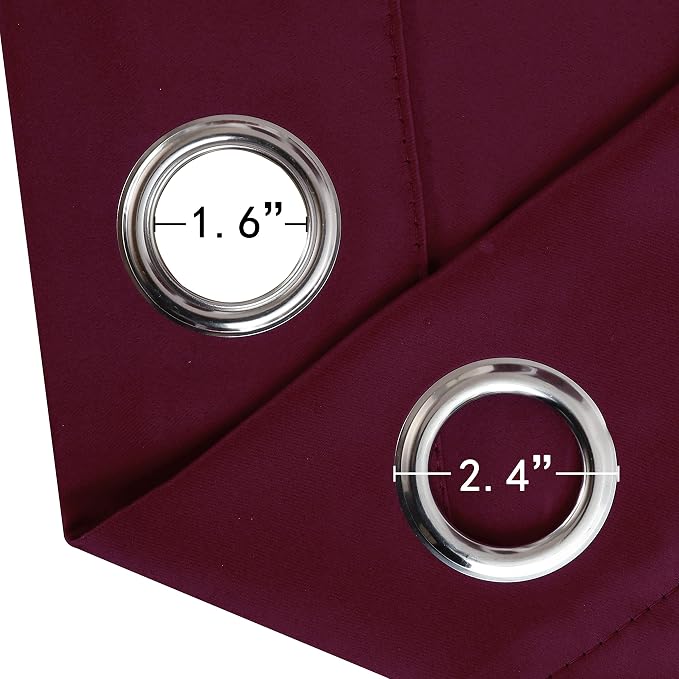 Burgundy Red Thermal Blackout Curtains/52 x 108 Inch/Set of 2 Panels Room - Image 6