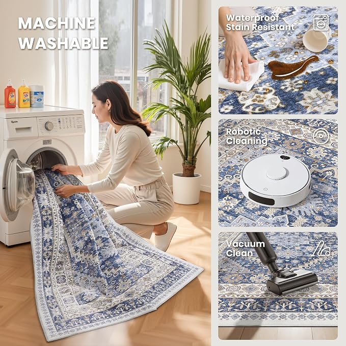2x6 Runner Rug Non Slip, Washable Hallway Runner Rug, Nursery Room, Soft Runner - Image 4