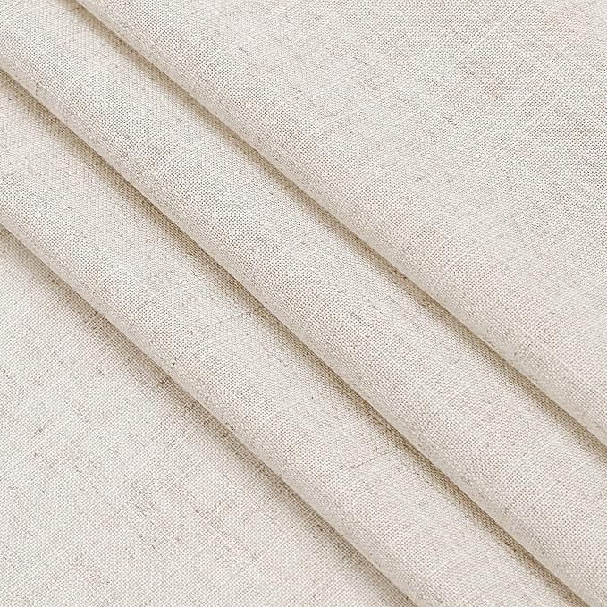 Beige Semi Sheer Linen Curtains 72 inch Length - Image 6