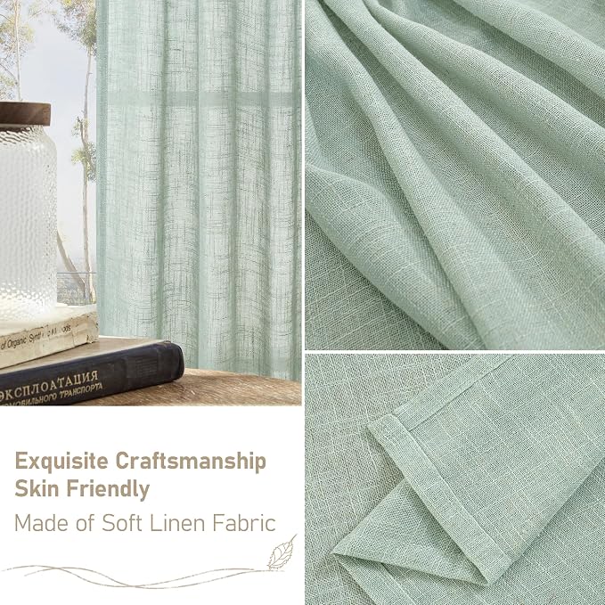 Short Kitchen Linen Curtains 24 Inch Length - Image 6