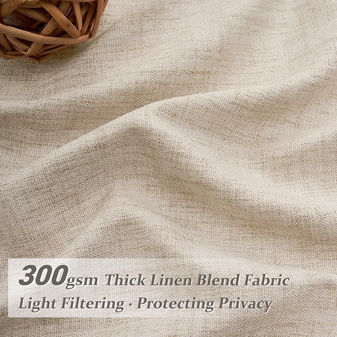 PleatedDrapes 96 Inch Curtains 2 Panel Set, Modern Linen Pleat Back Tab Dining - Image 2