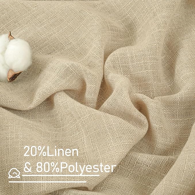 Semi Sheer Linen Curtains 36 Inch Length - Image 2