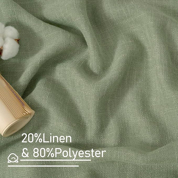 Sage Green 80 inch Linen Curtains - Image 2