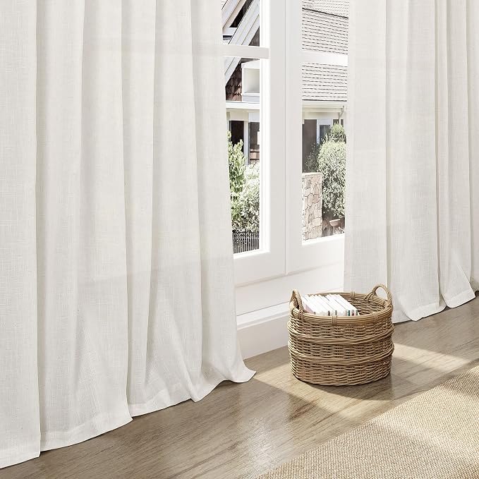Cream Linen Curtains 74 Inches Long - Image 6