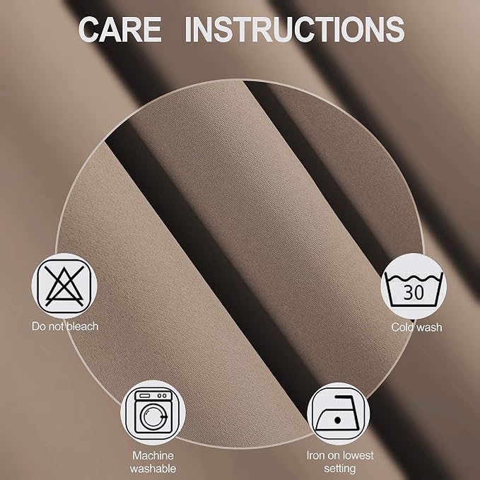 Cappuccino Thermal Blackout Curtains/52 x 95 Inch/Set of 2 Panels Room - Image 4