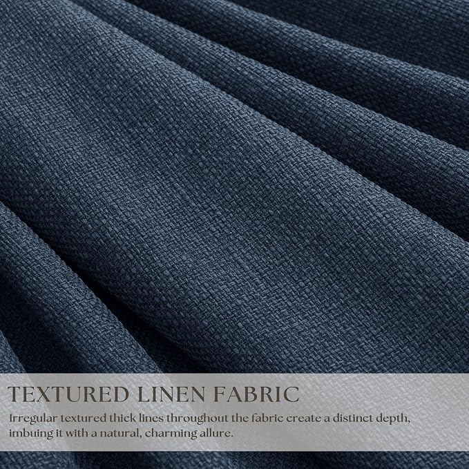 100 Inch Pinch Pleat Navy Blue 100% Blackout Curtains - Image 2