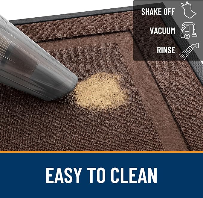 OLANLY Front Door Mat Outside 47x23, All-Season Heavy-Duty Rubber Doormat | - Image 5