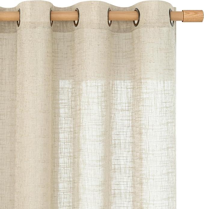 Semi Sheer Linen Curtains 78 Inch Length by LAMIT