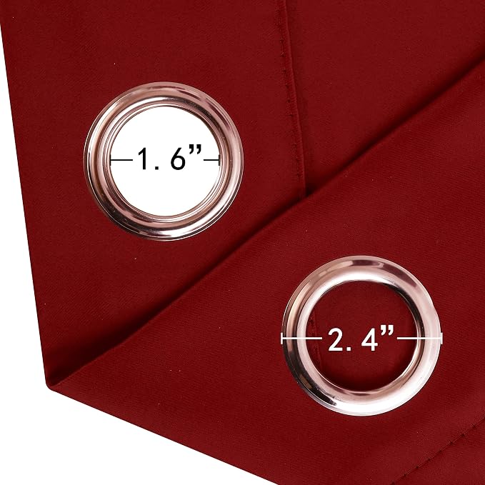 Red Curtains 52 x 84 Inch Long/Blackout Curtains Set of 2 Panels/Room Darkening - Image 5