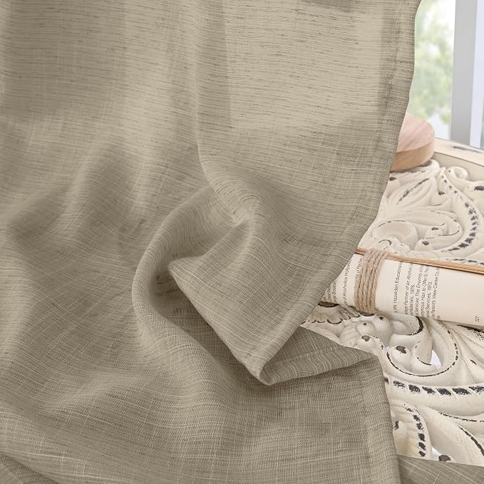 BGment Camel Linen Curtains 63 Inches Long - Image 7