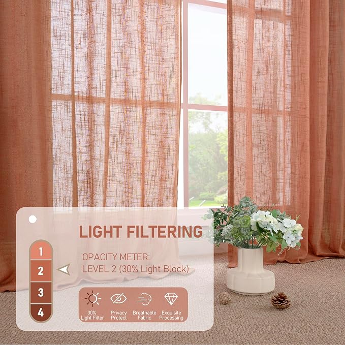 Light Filtering Linen Curtains 54 inches Long - Image 4