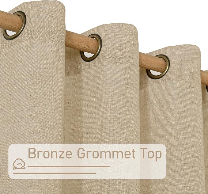 Brown Linen Sheer Curtains 95 inch - Image 3