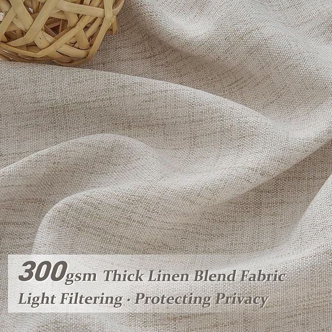 70 Inch Extra Wide Pinch Pleated Linen Light Filtering Dining Room Curtains 102 - Image 2