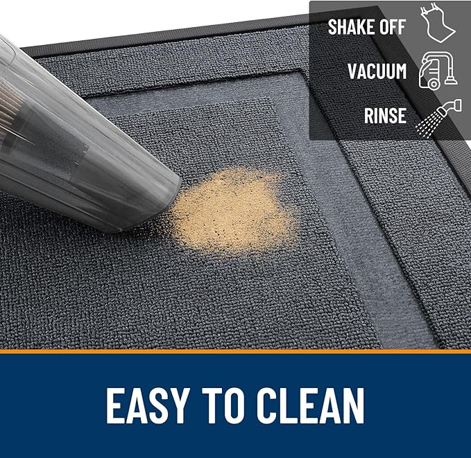 OLANLY Front Door Mat Outside 47x23, All-Season Heavy-Duty Rubber Doormat | - Image 5