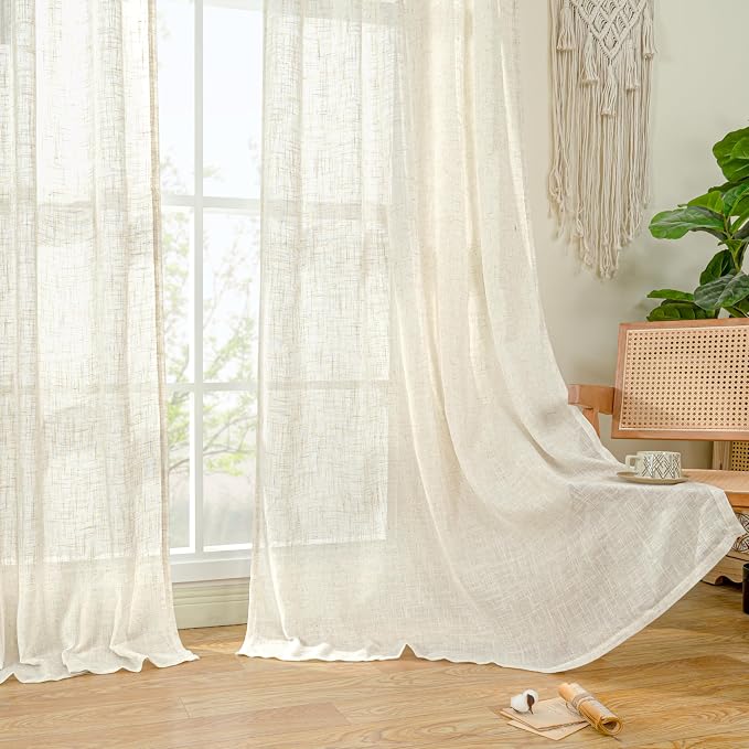 Semi Sheer Linen Window Curtains - Image 9