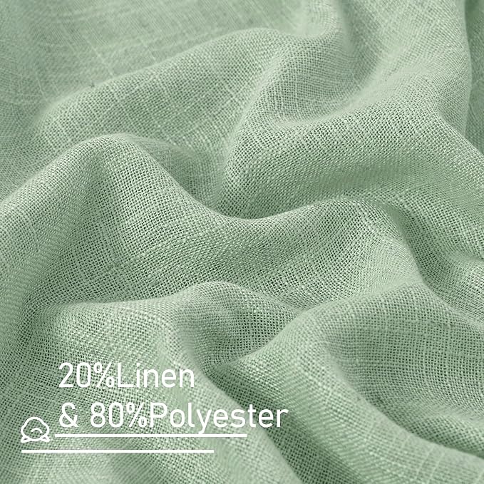 Semi Sheer Linen Curtains 63 Inch - Image 2