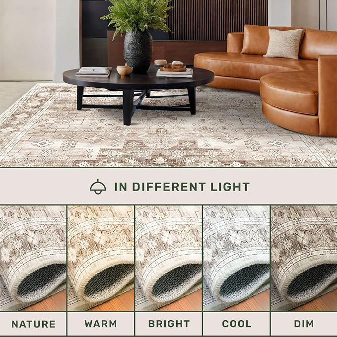 Washable Boho 6x8 Area Rug for Living Room - Image 6