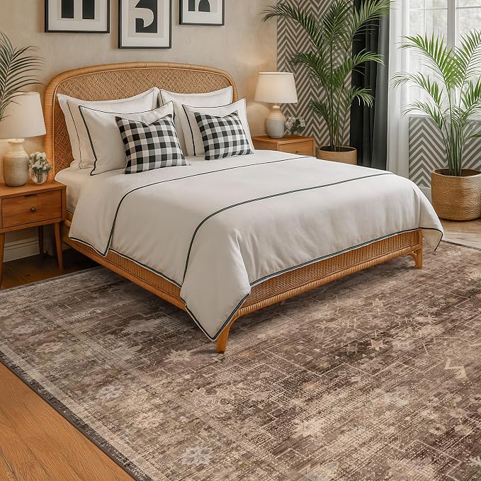 Boho Brown Living Room Rug 7x9 - Image 2