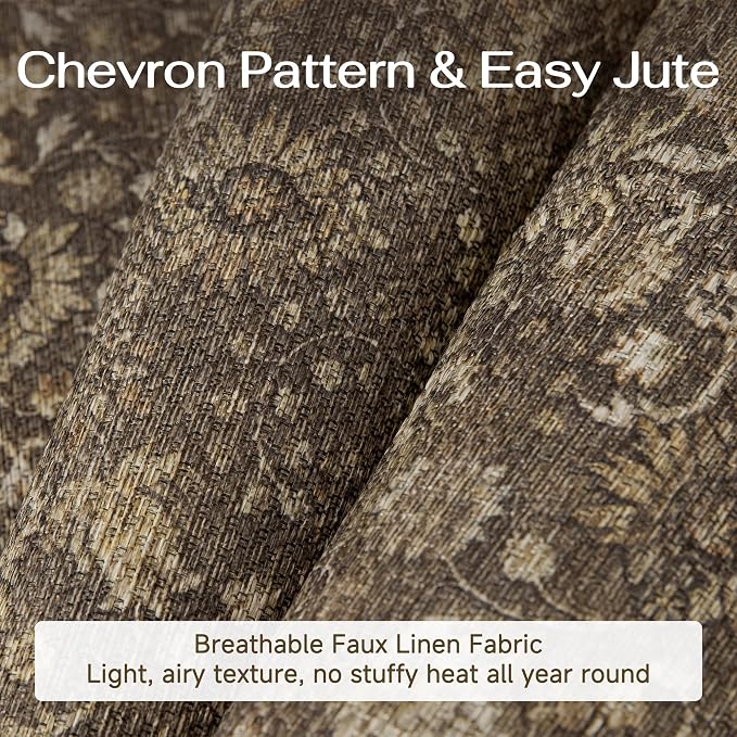 2x3 Brown Linen Look Washable Area Rug - Image 5