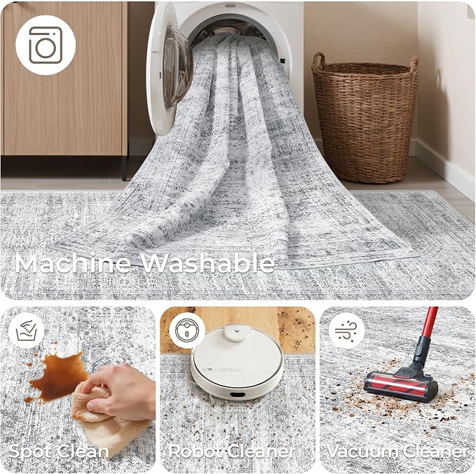 4x6 Area Rug for Entryway, Washable Kitchen Rug, Living Room, Dining Room - Image 8