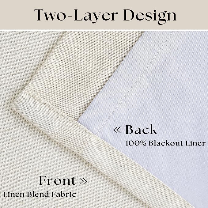 Pinch Pleated Linen Blackout 96 Inch Curtains - Image 4