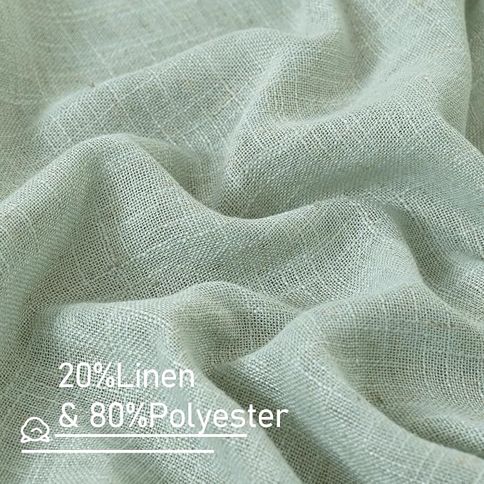 Light Sage Linen Sheer Curtains - Image 2